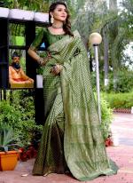 Banarasi Silk Green Traditional Wear Weaving Saree